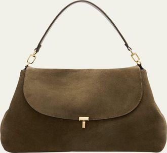 Toteme T-Lock Suede Shoulder Bag