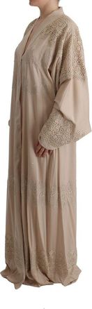 Dolce & Gabbana Womens Beige Silk Full-Length Jacket Clothing