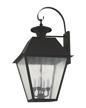 Livex Lighting Livex Mansfield 4-Light Black Outdoor Wall Lantern