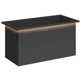 vidaXL Jardinera Para Jard&iacute;n Con Luces Led Negro 40 X 80 X 40 Cm Acero Vidaxl