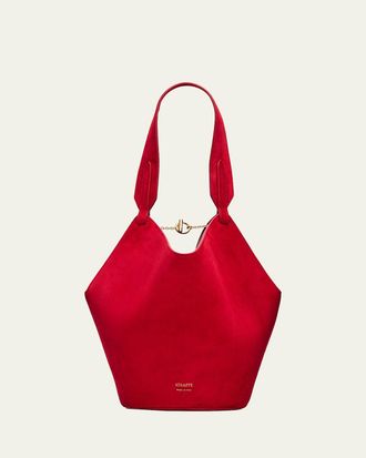 Khaite Lotus Mini Suede Tote Bag