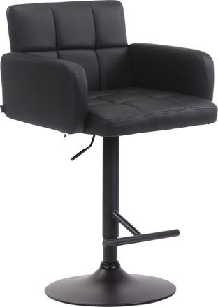 Clp Taburete de bar regulable y giratorio en simil cuero negro