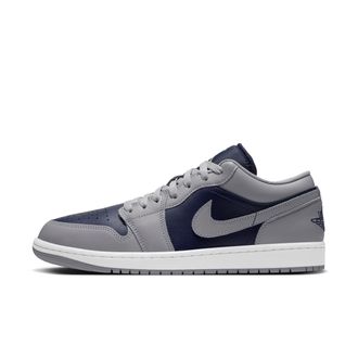 Nike Jordan Mens Air Jordan 1 Low Shoes in Grey | 553558-058