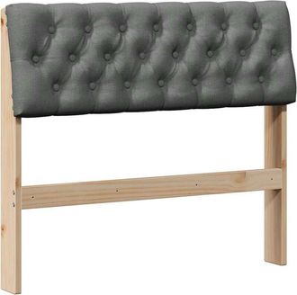 vidaXL Upholstered Headboard Dark Grey 90 cm Solid Pine Wood vidaXL