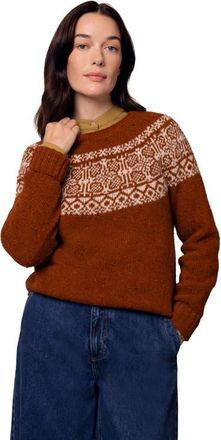 Celtic & Co. Donegal Fair Isle Yoke Sweater in Rust at Nordstrom, Size X-Large