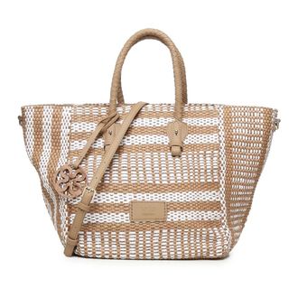 V° 73 Shopping Bags, female, Beige, ONE SIZE, Stylish Shopping Bag with Logo Patch