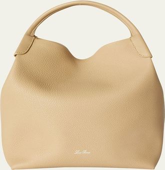 Loro Piana Large Bale Fine-Grain Leather Bag