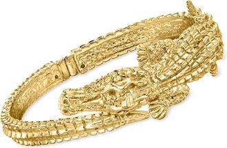 Ross-Simons Italian 18kt Yellow Gold Alligator Bangle Bracelet