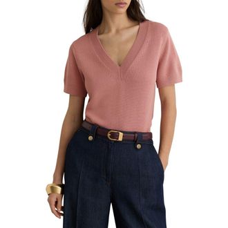 Reiss Valerie Cotton & Wool Sweater in Pink at Nordstrom, Size X-Small