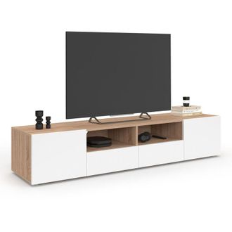 IDMarket Porta TV 180 cm ELI in faggio con ante bianche