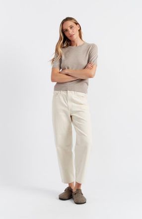 Chinti and Parker Pure Merino Wool Short Sleeve Tee in Oatmeal at Nordstrom, Size X-Small