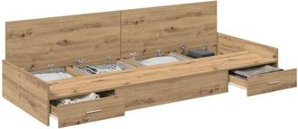 vidaXL Estructura De Cama Con Cabecera Roble Artesanal 80 X 200 Cm Vidaxl