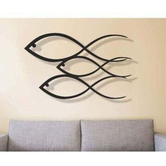 OEM Arte Mural De Metal - Dise&ntilde;o De Peces - Decoraci&oacute;n De Pared De Metal, Decoraci&oacute;n Para El Hogar, Oficina, Sala De Estar Y Dormitorio
