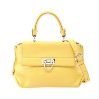 Ferragamo Pre-owned Handbags, female, Yellow, Size: ONE SIZE Pre-owned Handbag