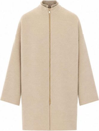 Fabiana Filippi beige coat with frontal zip closure