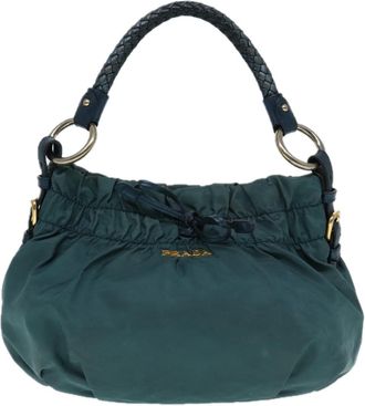 Prada Tessuto Green Synthetic Handbag (Pre-Owned)