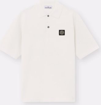 Stone Island Mens S00B5 Knitted Polo Cream - Size: 44