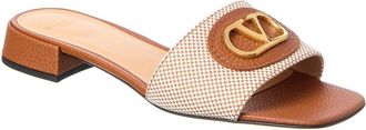 Valentino Vlogo Canvas & Leather Sandal