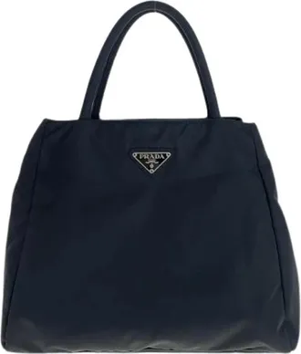 Prada Pre-owned Tote Bags, female, Black, Size: ONE SIZE Pre-owned Vintage Nylon Tote Bag