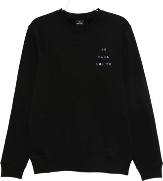 Paul Smith Hoodies & sweatvesten, Heren, Zwart, M, Katoen, Zwarte Logo Katoenen Sweatshirt Sweaters