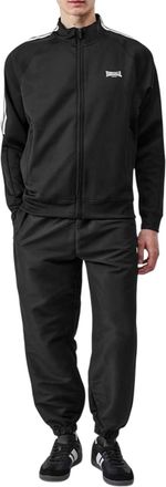 Lonsdale Raglan-trainingsjack voor heren met dubbele streep (Zwart)