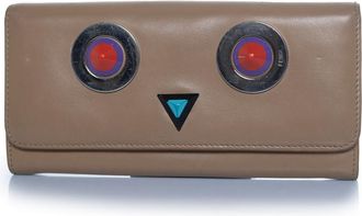 Fendi Fendi Hypnotize portemonnee van beige kalfsleer met dubbele vouw