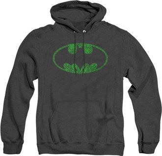 Gildan Batman St. Patrick&acute;s Day Shamrock Logo Adult Heather Hoodie / Hooded Sweatshirt