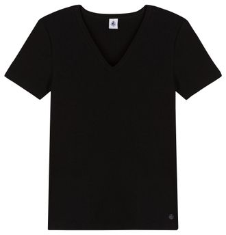 Petit Bateau Damen A0AKF T-Shirt, Noir, XXL