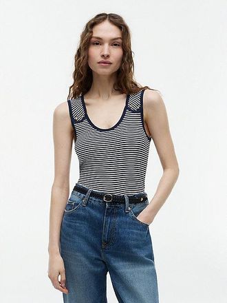 Tommy Hilfiger Camiseta de tirantes acanalada con botones dorados