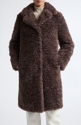 Herno Curly Faux Fur Coat in 8810 Dark Brown at Nordstrom, Size 36