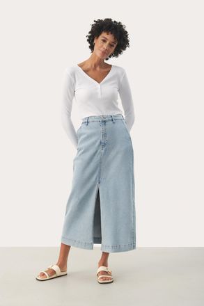 Part Two Denim rok A-shape Light Blue Denim