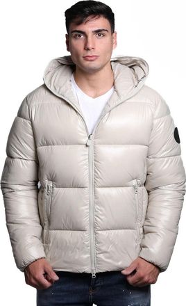 Save The Duck Beige Nylon Jas met Gewatteerd Design - Heren - Winterjassen - Beige - M - Nylon - Jassen