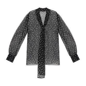 Dolce & Gabbana Camicia in Seta con Motivo Floreale - - Blouses & Shirts - Donna - Nero - S