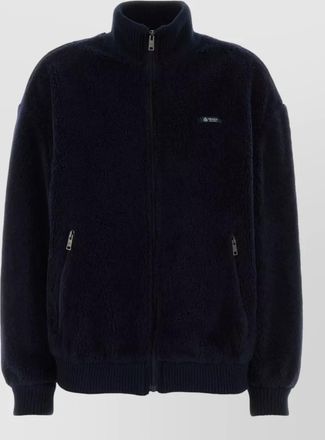 Prada pile bomber jacket high collar ribbed cuffs