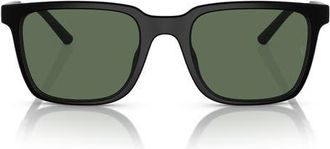 Oliver Peoples x Roger Federer Mr. Federer 52mm Polarized Rectangular Sunglasses in Semi-Matte Black /G-15 Polar at Nordstrom