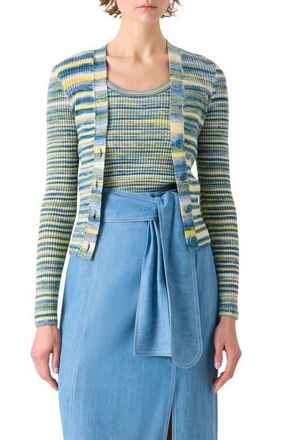 Akris Space Dye Merino Wool Cardgian in Sky Blue-Multi at Nordstrom, Size 10