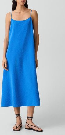 Theory Easy Volume Silk Blend Dress in Jewel Blue at Nordstrom, Size Petite