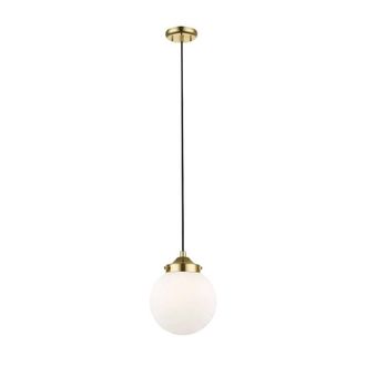 Netlighting Riano Globe Pendant Ceiling Light French Gold Opal 1x E27 in White