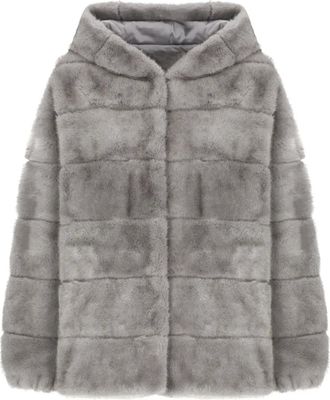 Betta Corradi Jack van imitatiebont met capuchon - Grijs