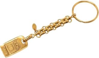 Chanel Pre-owned Metal Key Holder - Dames - Pre-owned - Geel - Maat: ONE Size