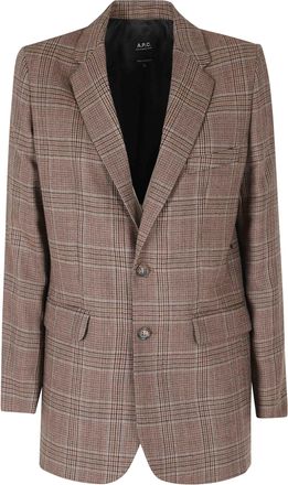 A.P.C. Brown Annie Flap Pockets Single-Breasted Wool Blazer