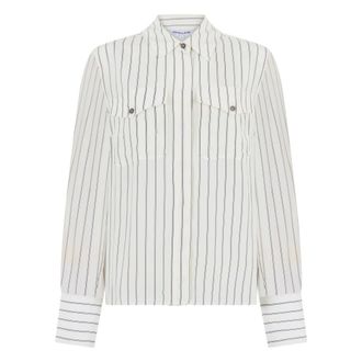 Veronica Beard Shirts, female, White, Size: 2XS Long Sleeve Striped Shirt