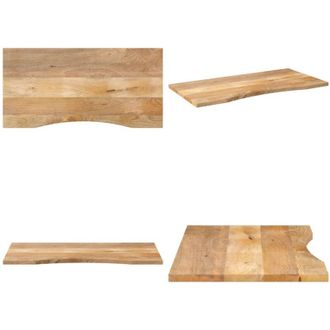 vidaXL Piano Scrivania con Curva 120x50x2,5cm Massello Grezzo di Mango - Piano in legno - Tavolo in legno