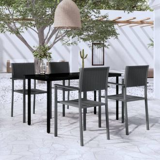 Berkfield Home 5 Piece Garden Dining Set Black