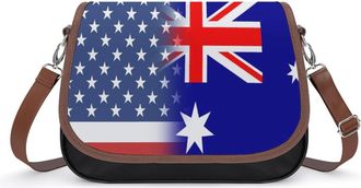 Generic US & Australia Flag Fashion Womens Crossbody Bags Novelty Handbag Shoulder Bag Purse