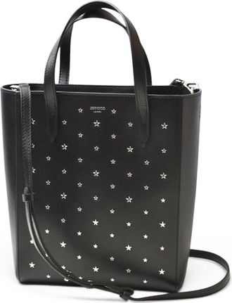 Jimmy Choo London Black Leather Handbag Shoulder Bag Tote Bag (Pre-Owned)