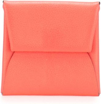 Hermès Bastia Pink Chevre Leather Coin Purse/Coin Case (Pre-Owned)