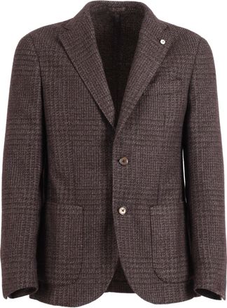 L.B.M. 1911 Checkered Cashmere Silk Tailored Jacket
