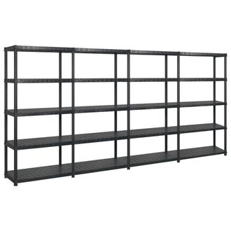 Berkfield Home Storage Shelf 5-Tier Black 366x45.7x185 cm Plastic