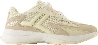 Lanvin Beige Leren Sneakers met Top Veters - Dames - Sneakers - Beige - 39 EU - Leer - Schoenen